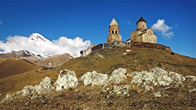 Gergeti Trinity Church and Mount Kazbek