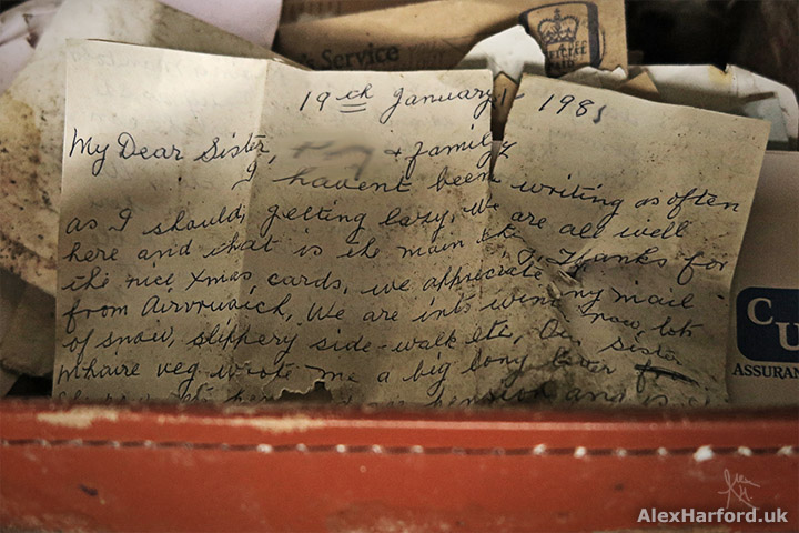 A handwritten weathered family letter