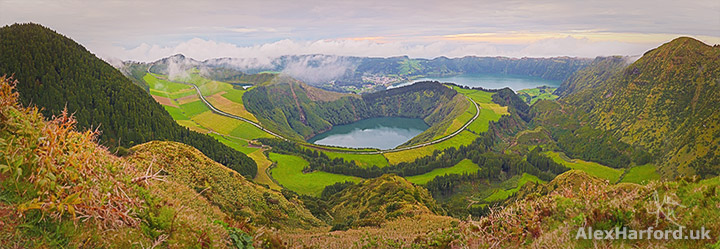 Caldeira and lakes panorama